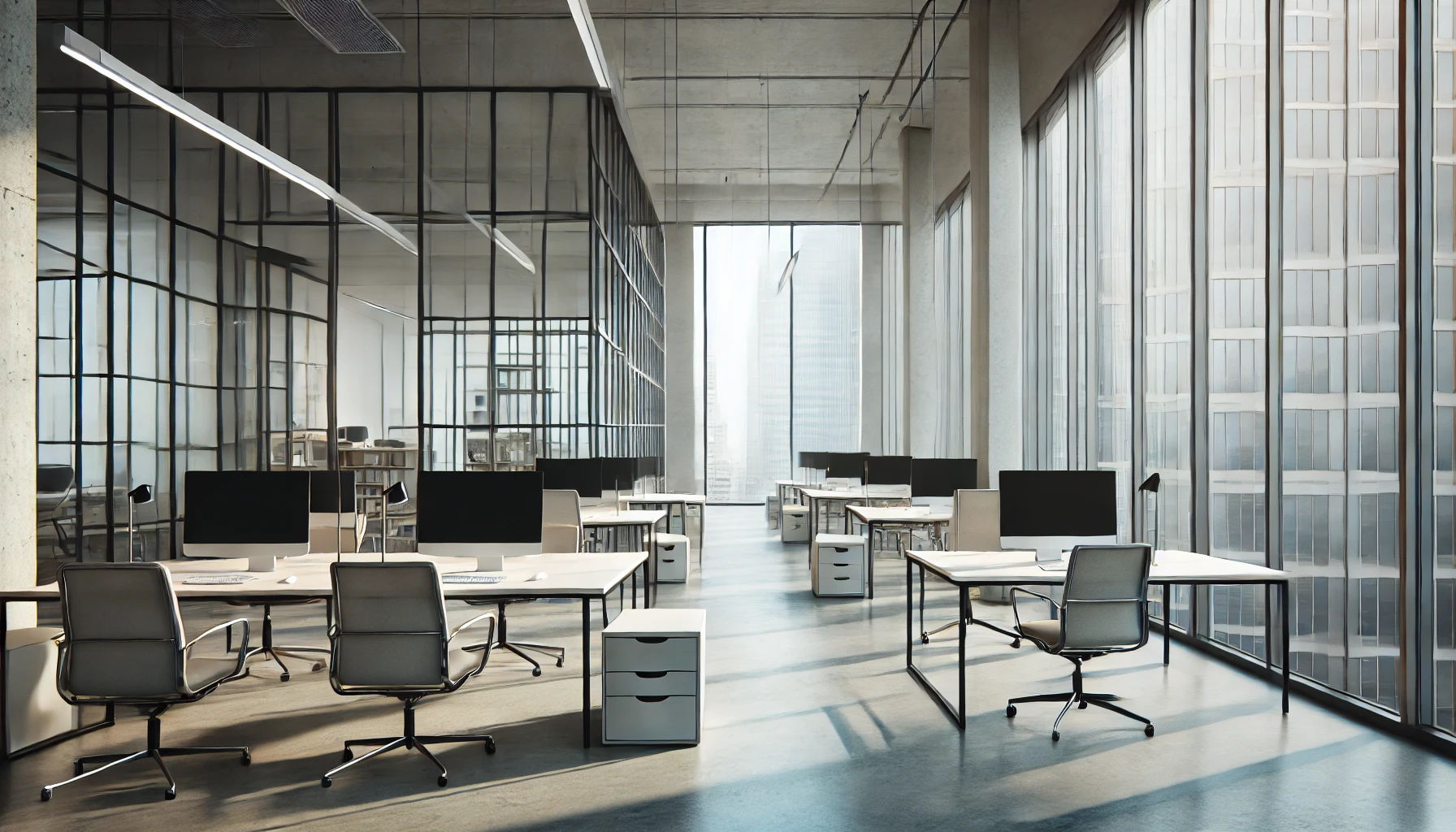 Person in Büro mit Aussicht